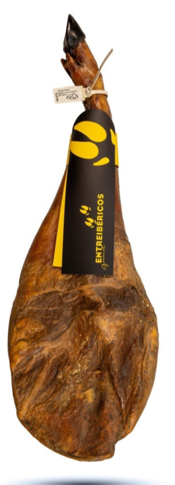 Ibérico cebo de campo, 50% iberisk gris. Helt ben (ställning och kniv)